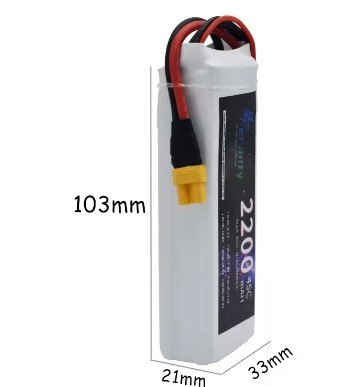 Batería Lipo 11.1V  2200mAh, conector XT60